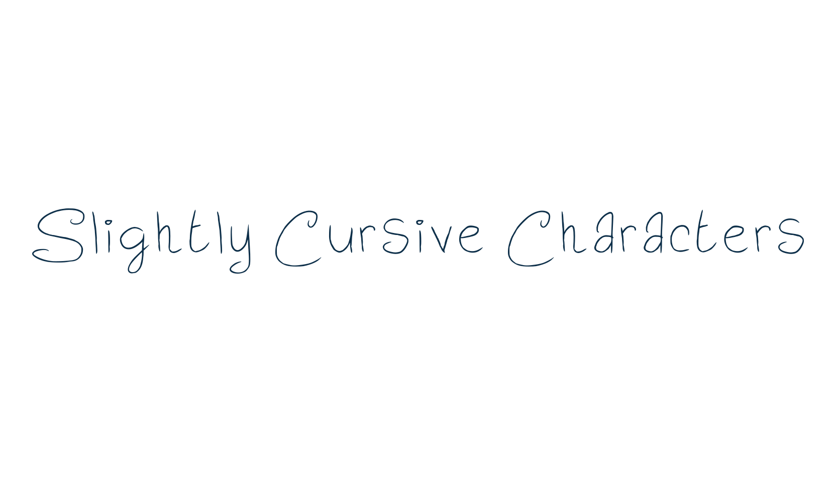 Slightly Cursive Characters, script handwritten fancy decorative calligraphy font preview