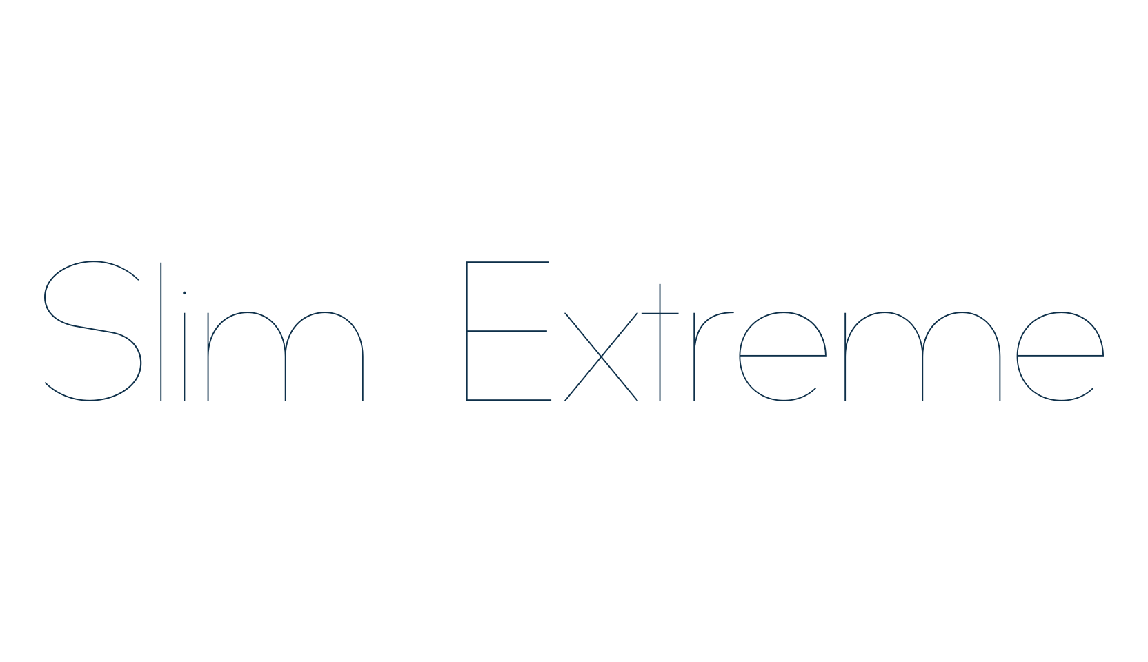 Slim Extreme, basic sans serif font preview