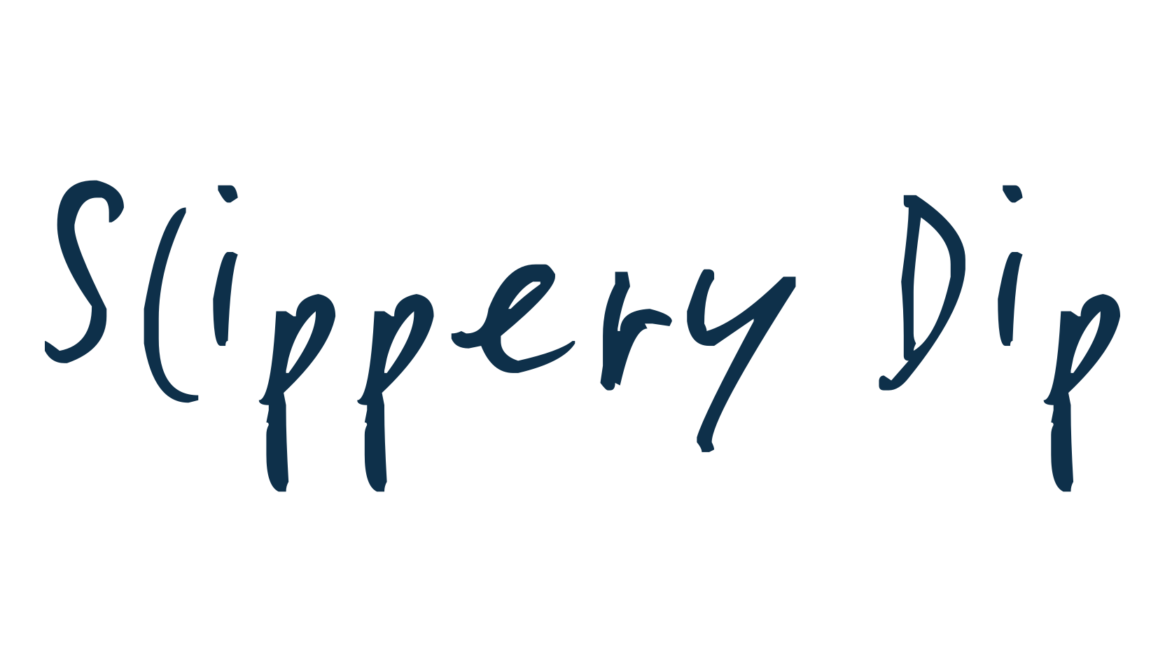 Slippery Dip, script handwritten fancy decorative calligraphy font preview
