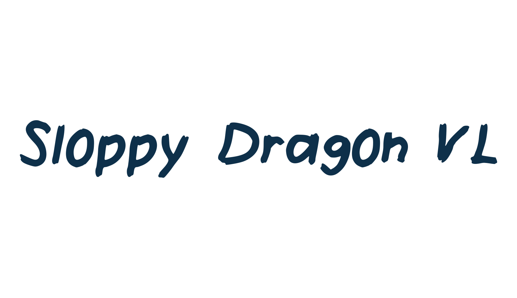 Sloppy Dragon VL, script handwritten fancy decorative calligraphy font preview