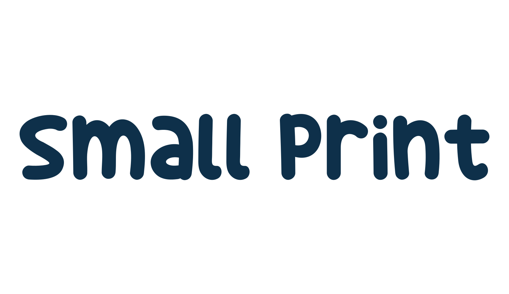 Small Print, fancy cartoon decorative font preview