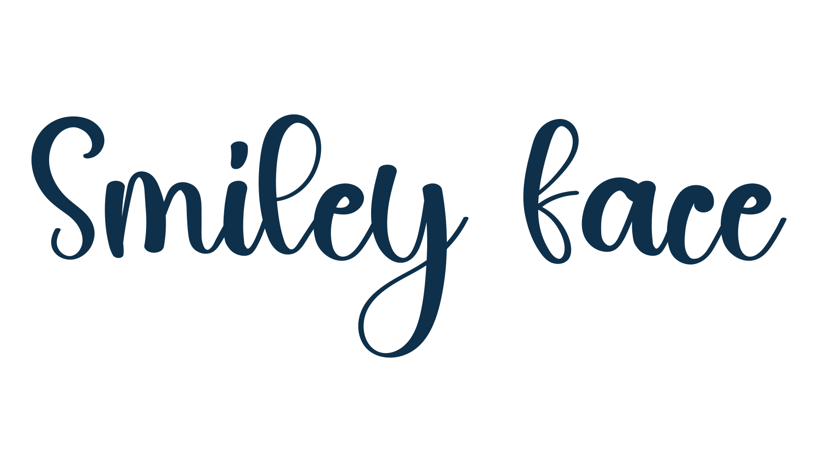 Smiley Face, handwriting font preview