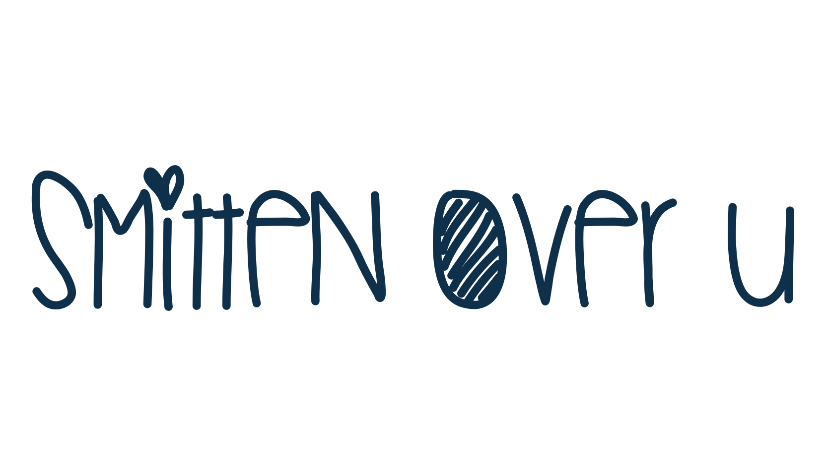 Smitten Over U, handwriting font preview