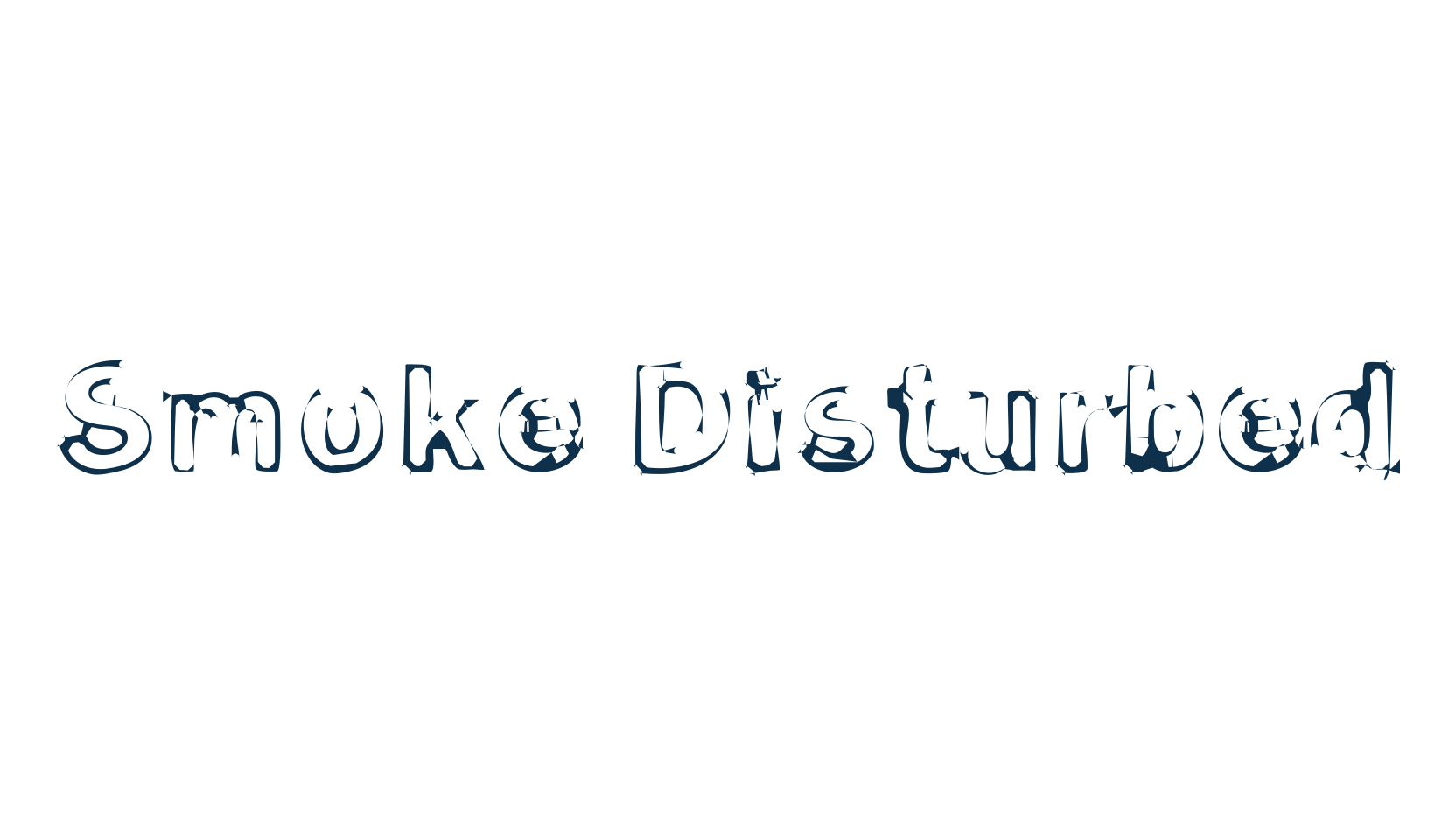 Smoke Disturbed, fancy destroy decorative font preview