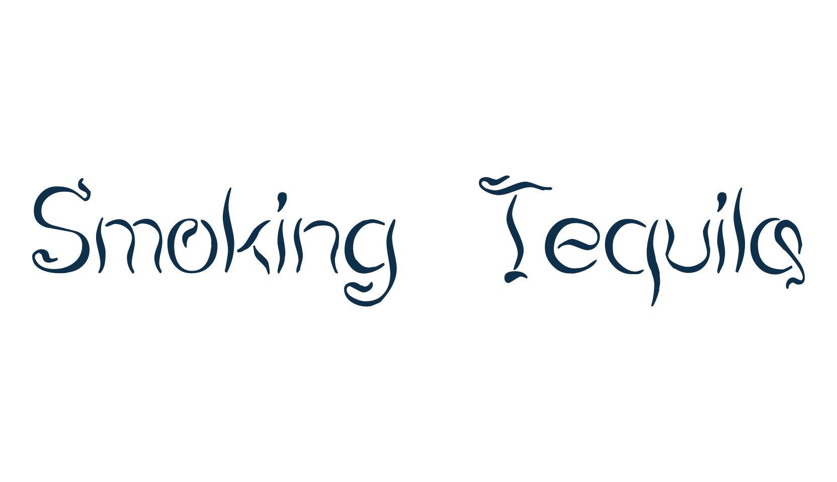 Smoking Tequila, fancy curly decorative font preview