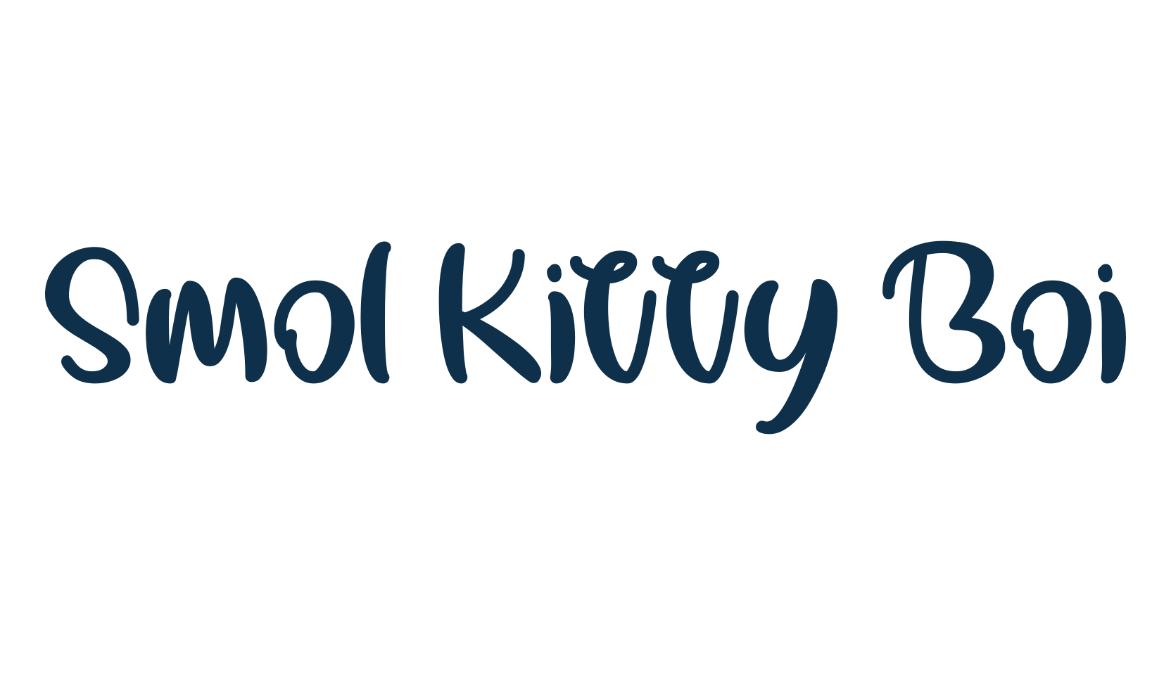 Smol Kitty Boi, fancy various decorative script calligraphy font preview
