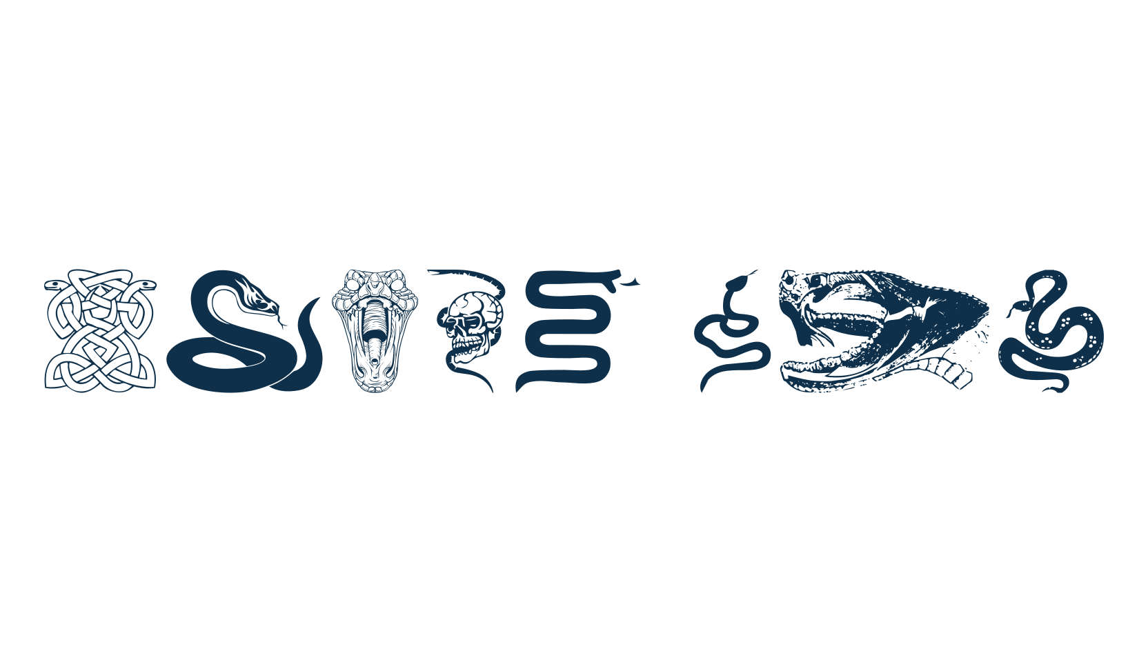 Snake Mix, fancy decorative font preview