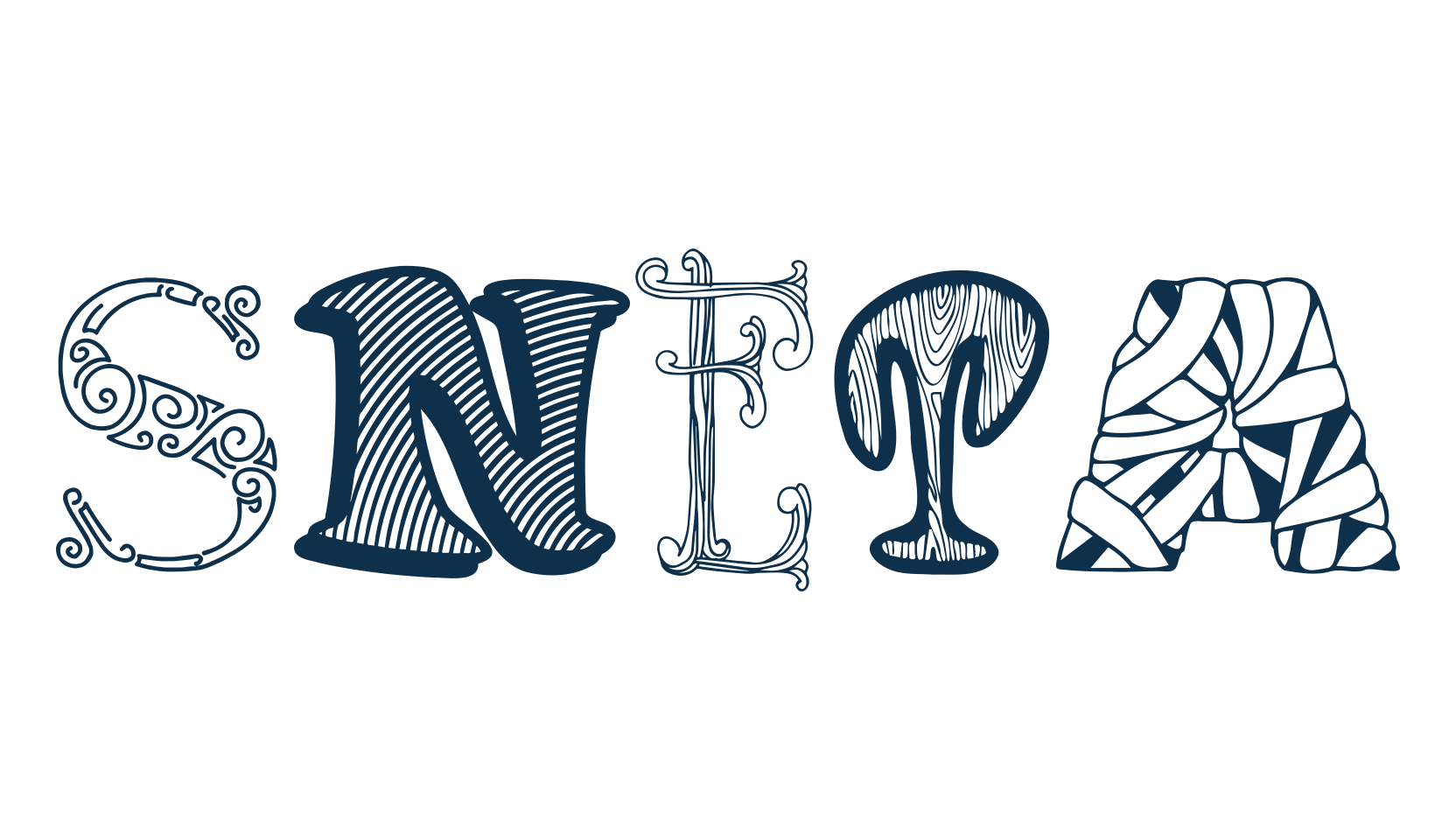 Sneta, fancy decorative font preview