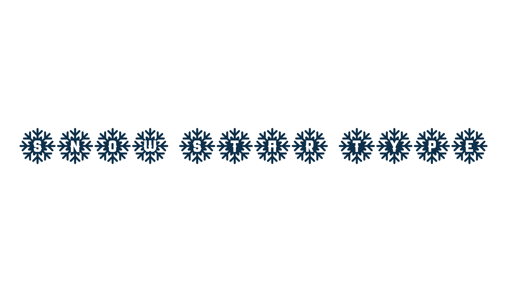 Snow Star Type, display market font preview