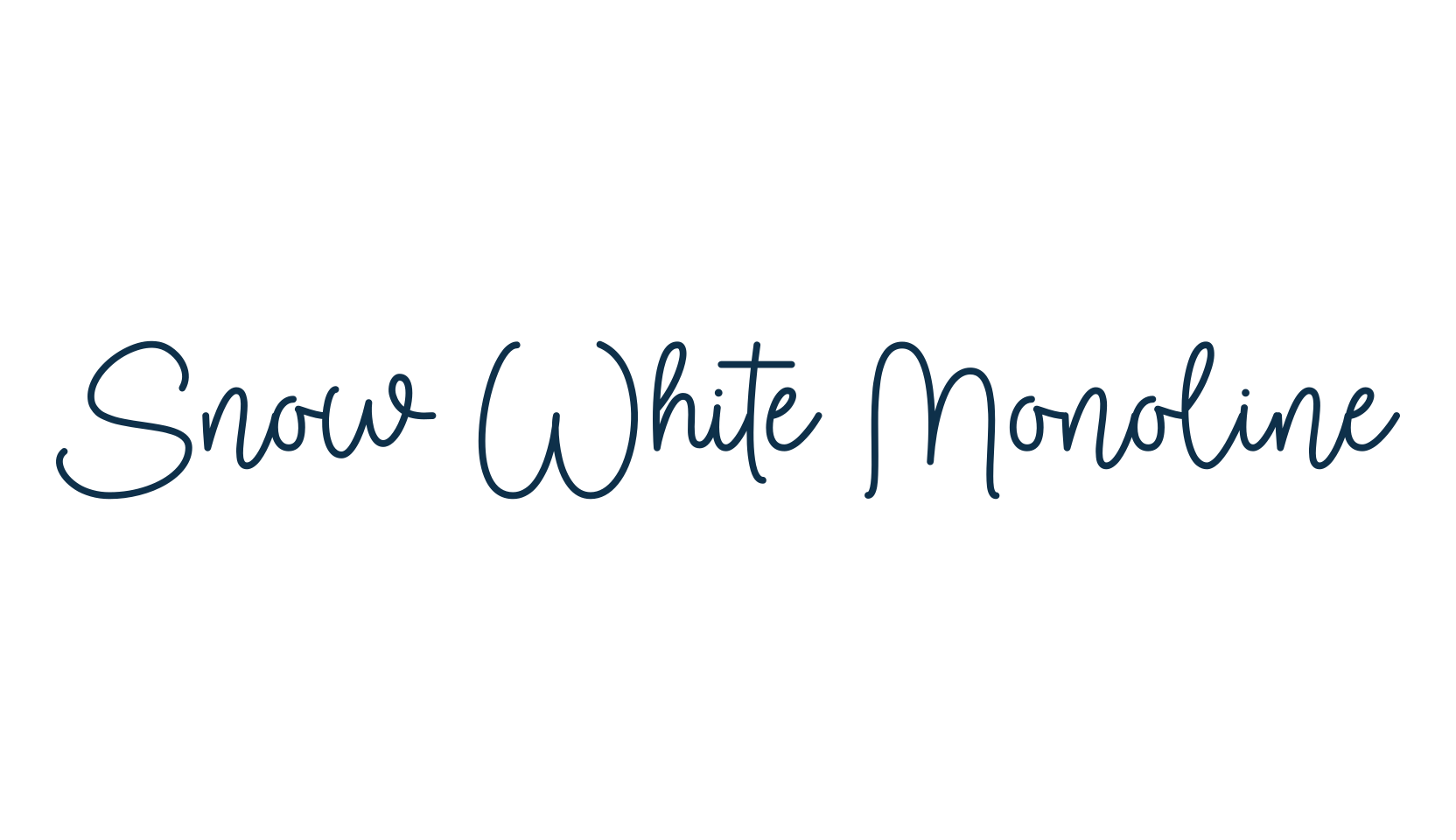 Snow White Monoline, script handwritten fancy decorative calligraphy font preview
