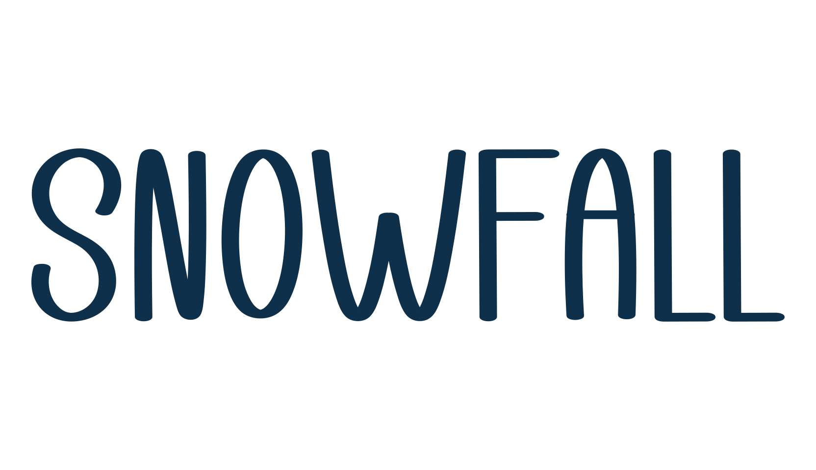 Snowfall, handwriting font preview