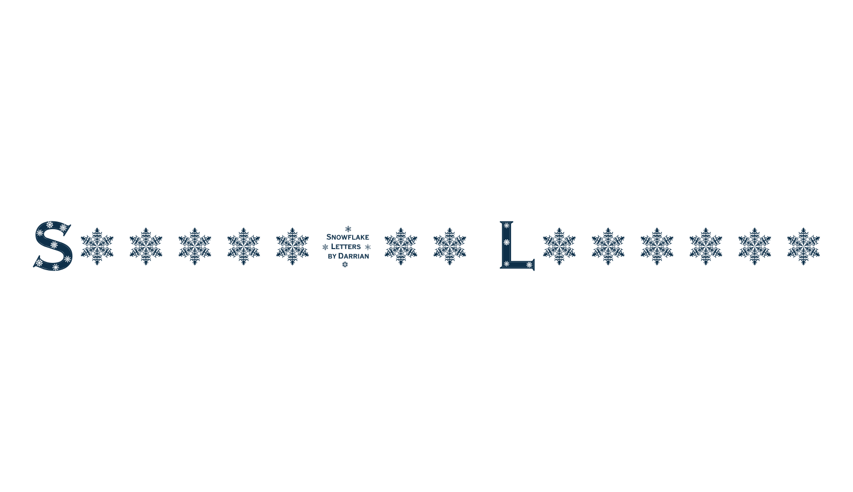 Snowflake Letters, fire, ice font preview