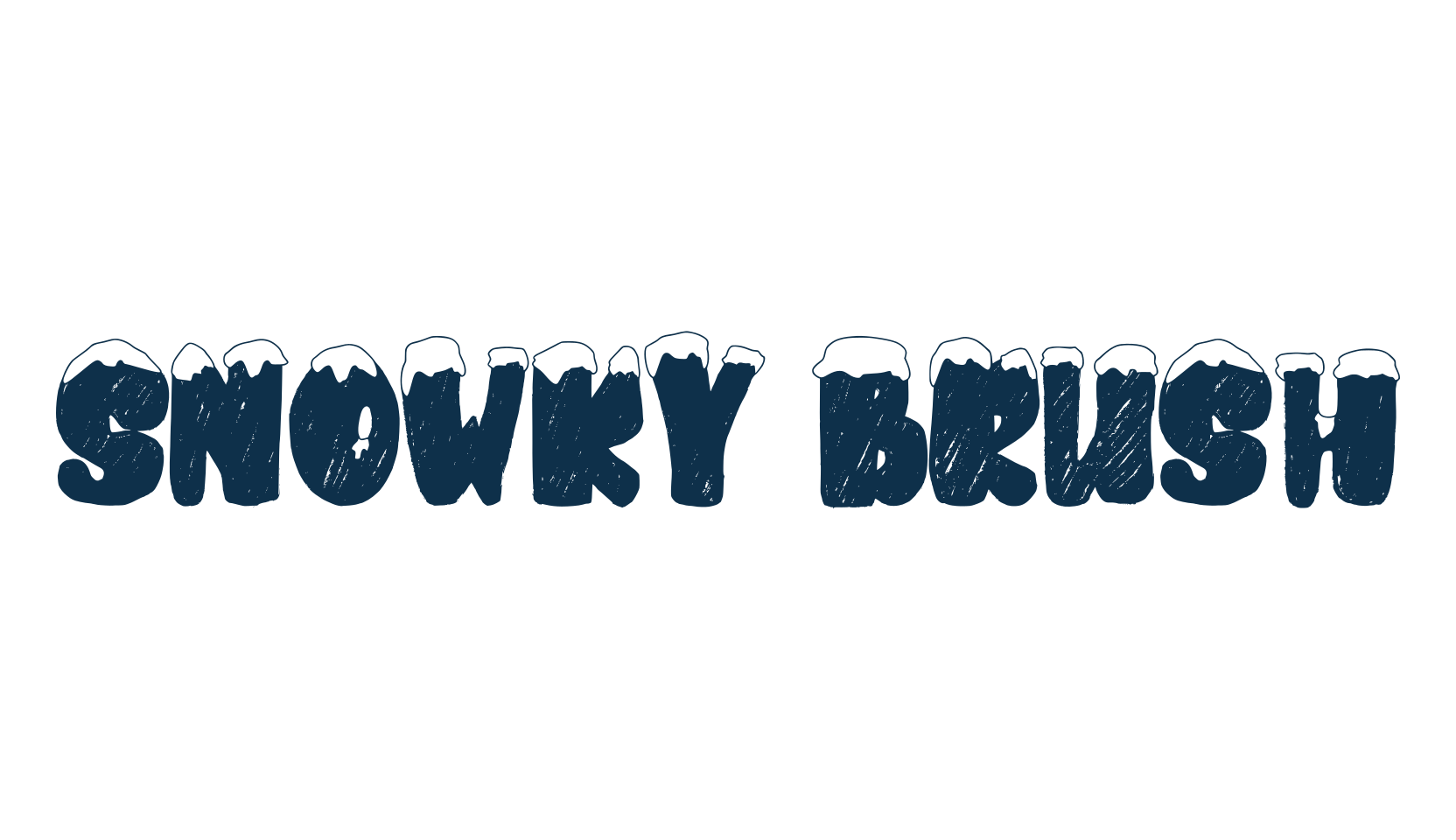 Snowky Brush, fancy fire, ice decorative font preview