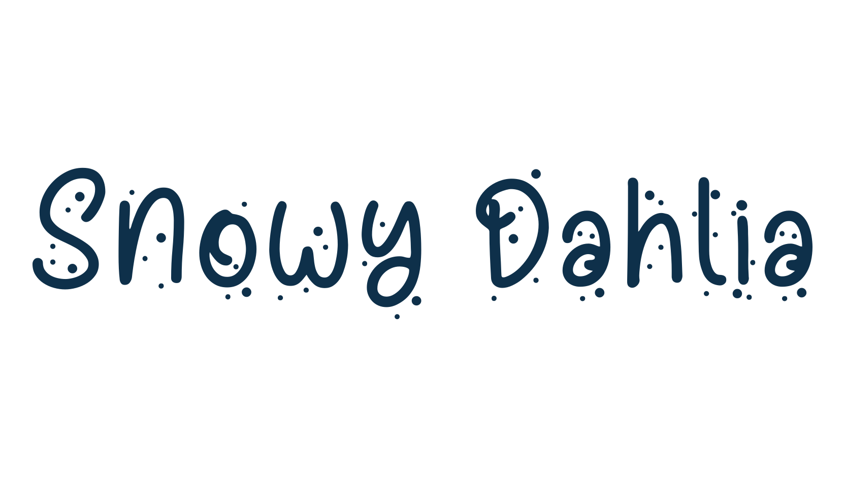 Snowy Dahlia, display market font preview