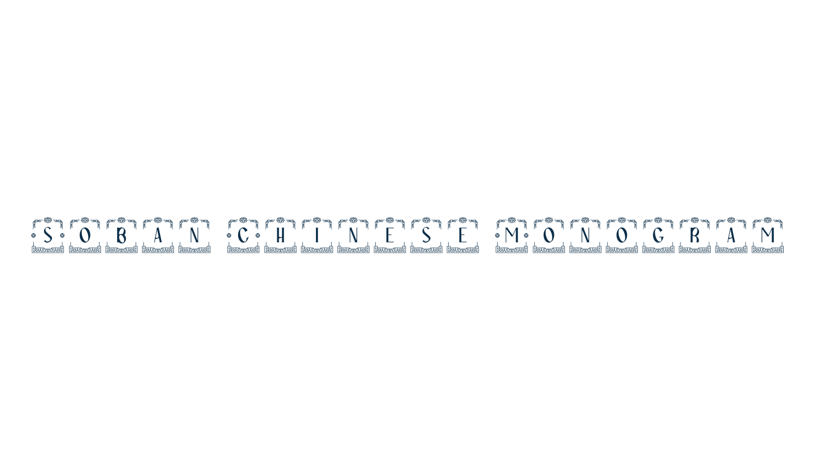 Soban Chinese Monogram, fancy initials decorative font preview
