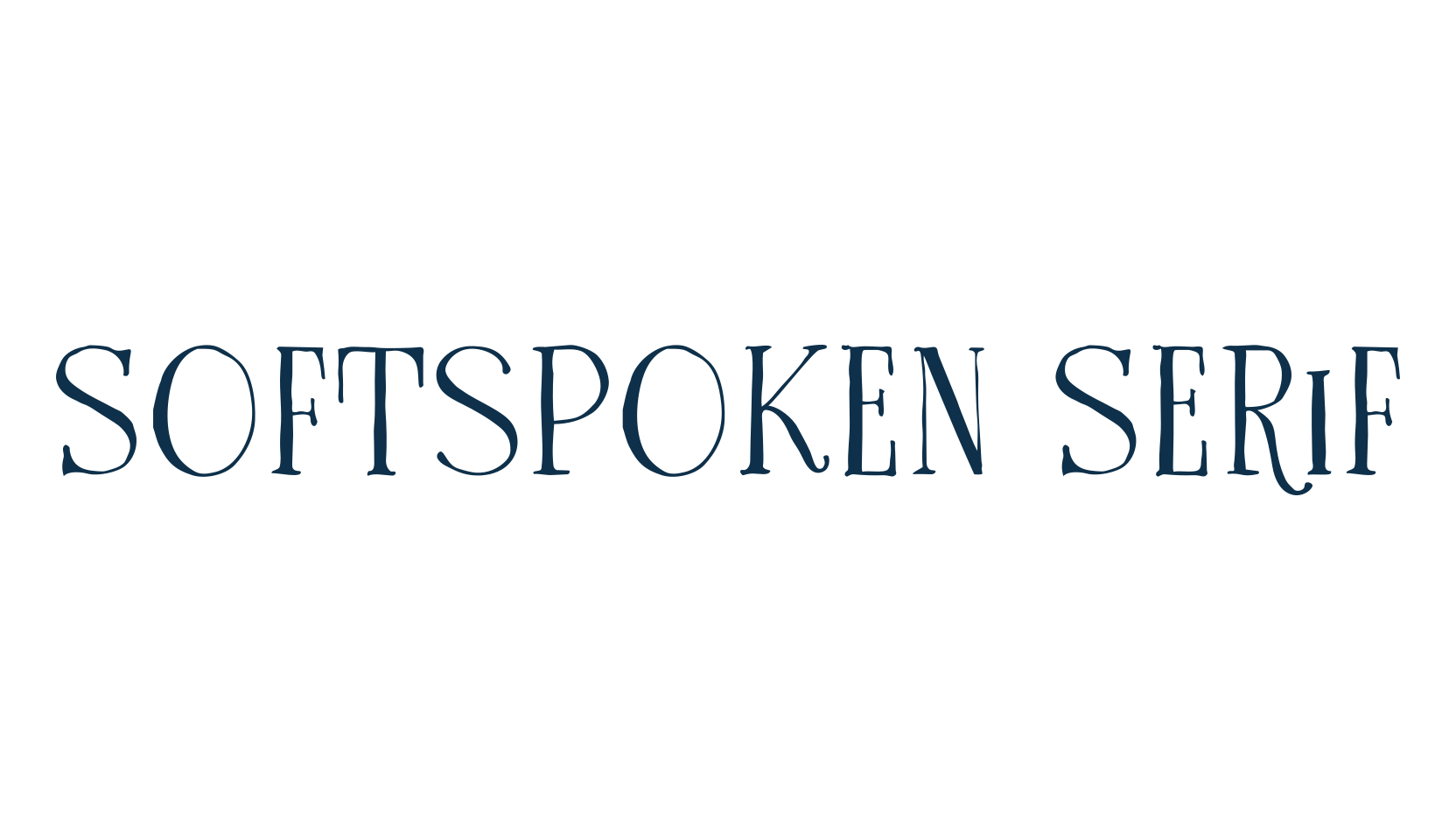 Softspoken Serif, fancy various decorative font preview