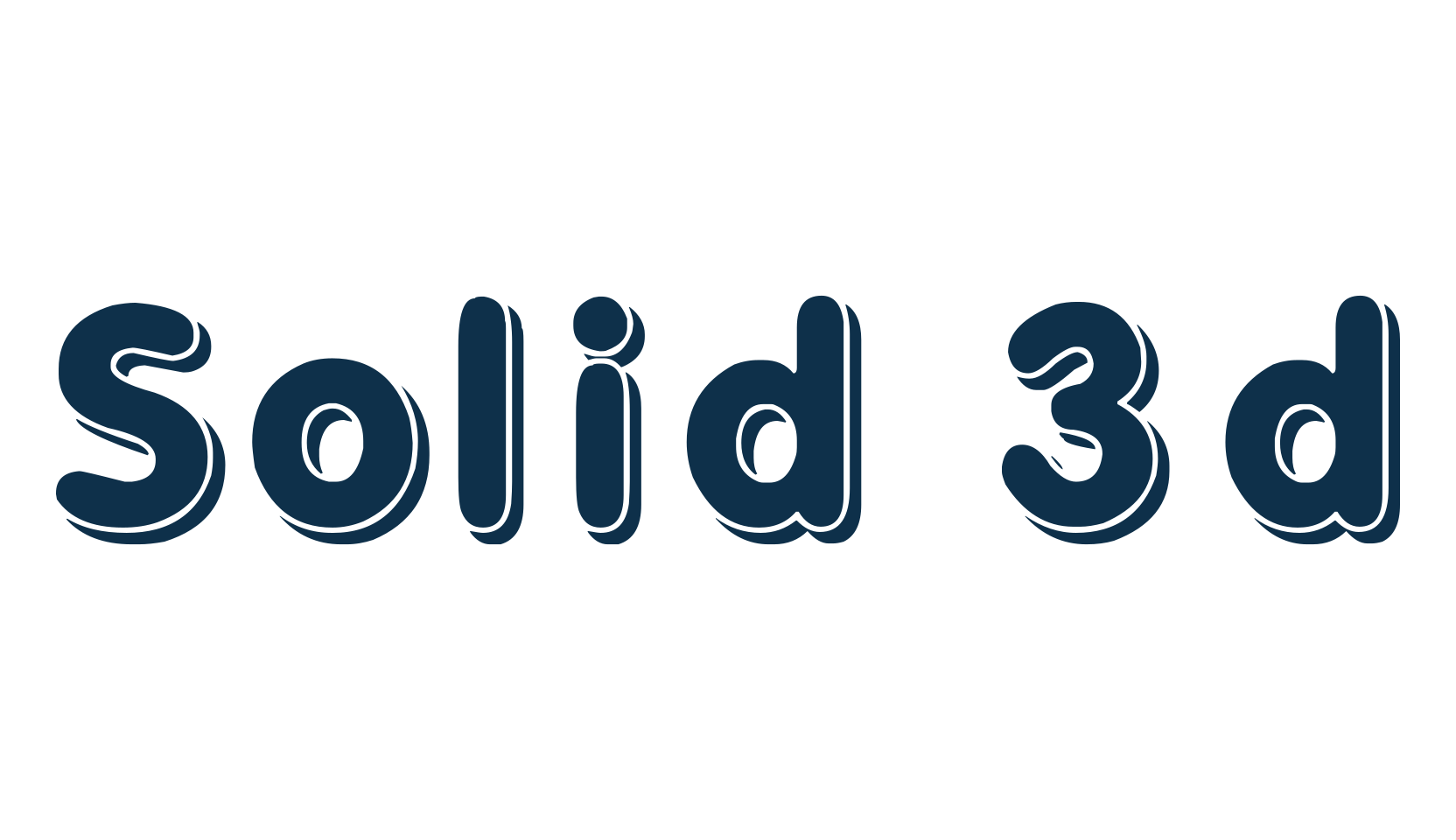 Solid 3d, various font preview