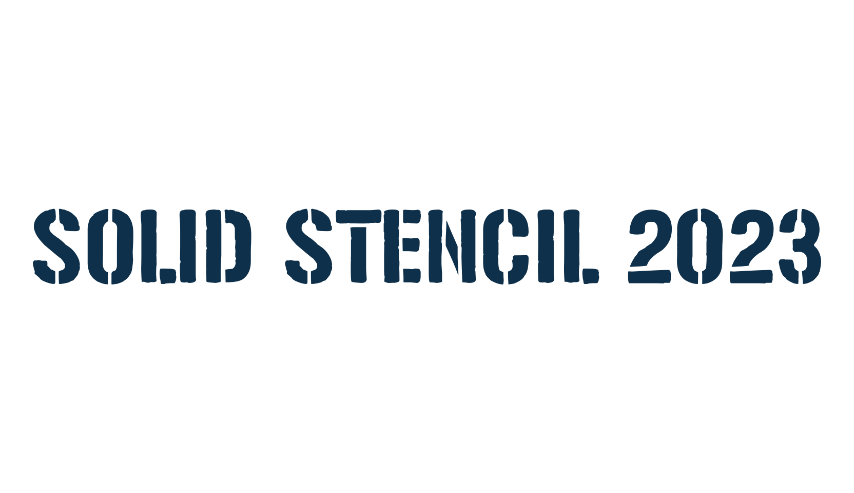 Solid Stencil 2023, fancy stencil, army decorative font preview