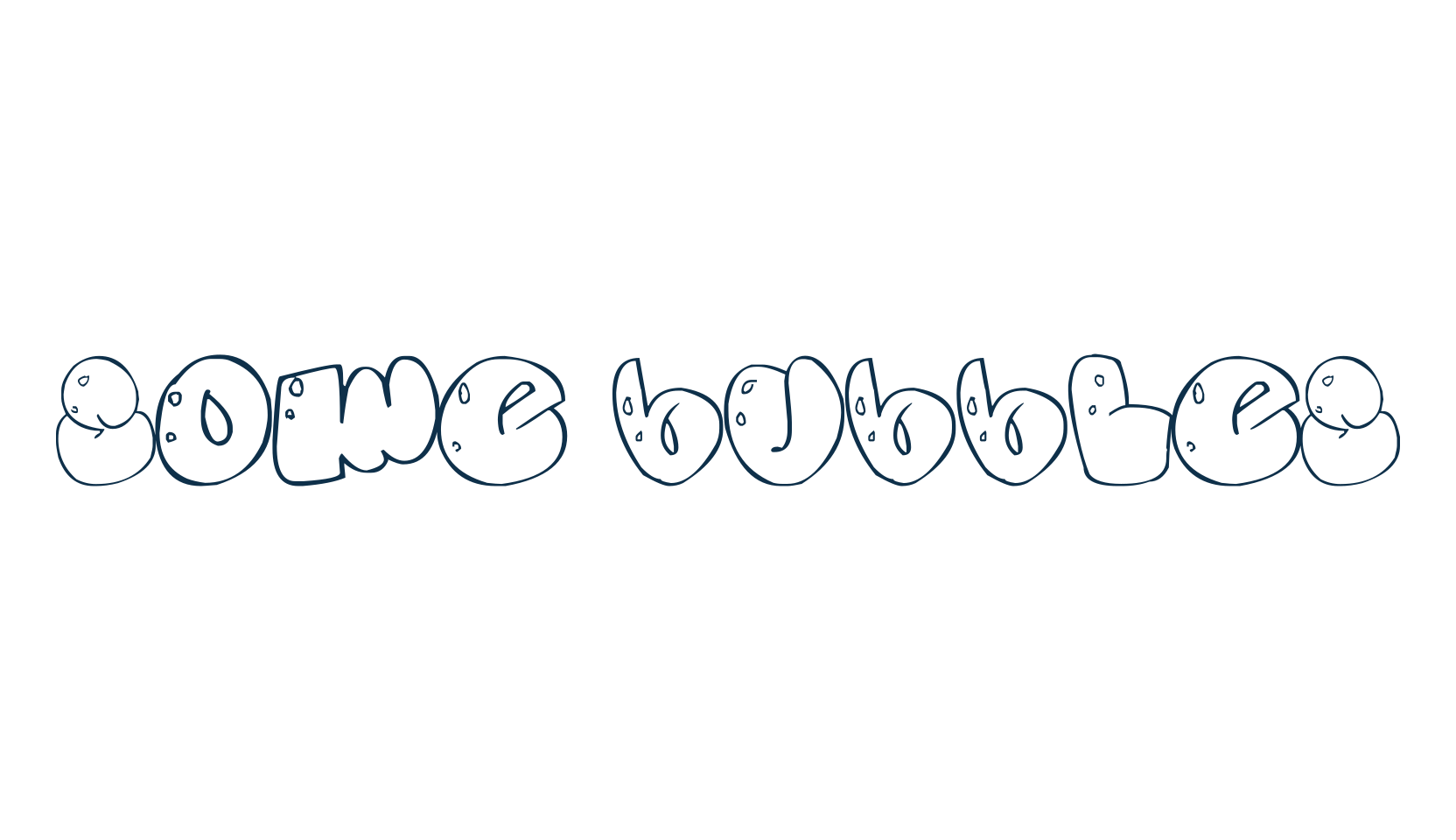 Some bubbles, fancy cartoon decorative font preview