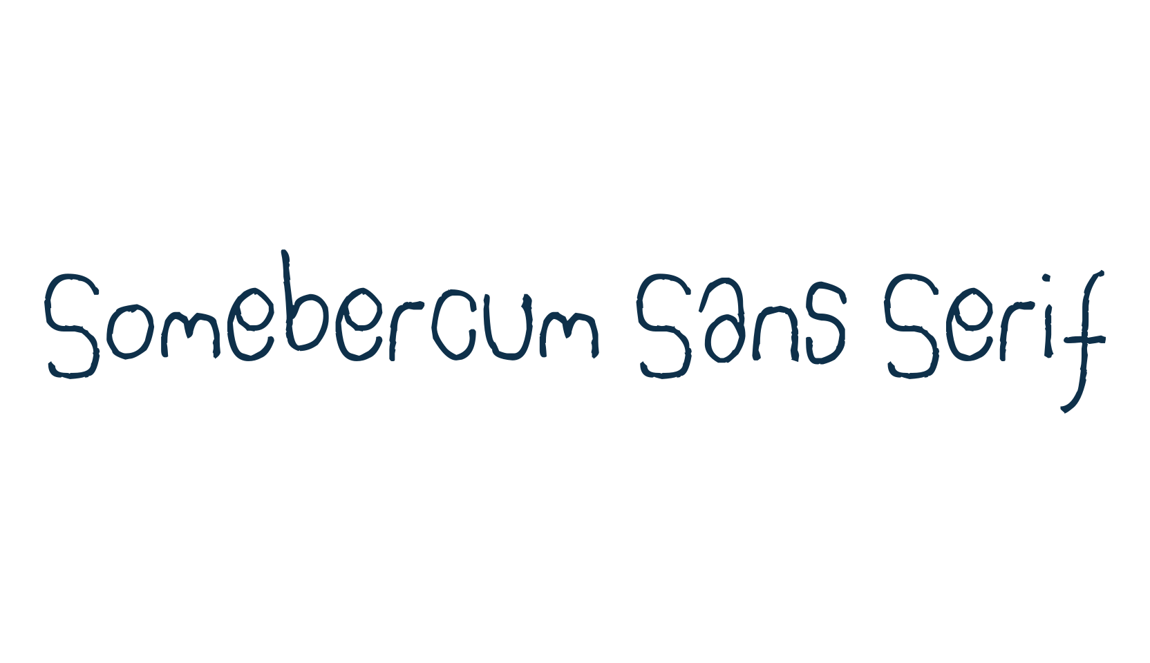 Somebercum Sans Serif, script handwritten fancy decorative calligraphy font preview
