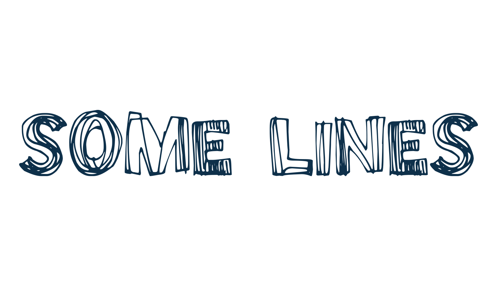 Some Lines, cartoon font preview