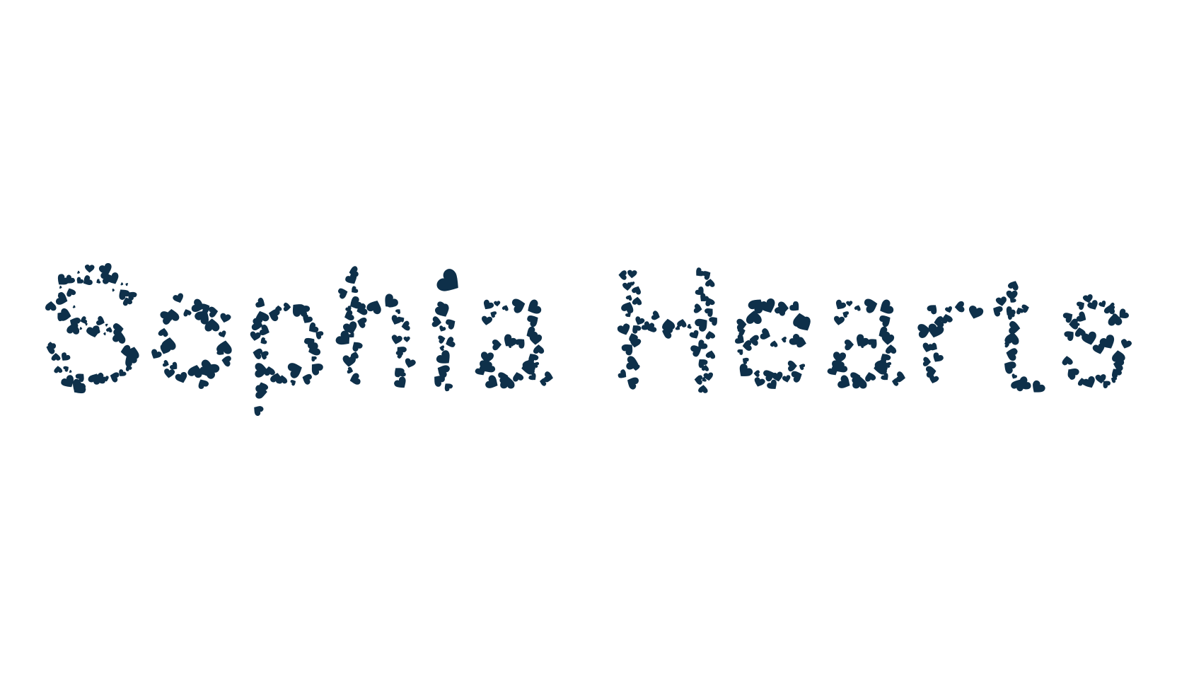 Sophia Hearts, fancy decorative font preview