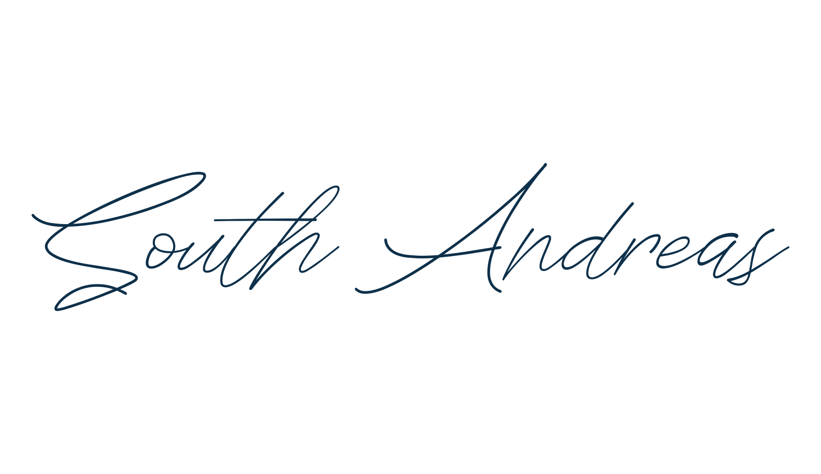South Andreas, script handwritten fancy decorative calligraphy font preview