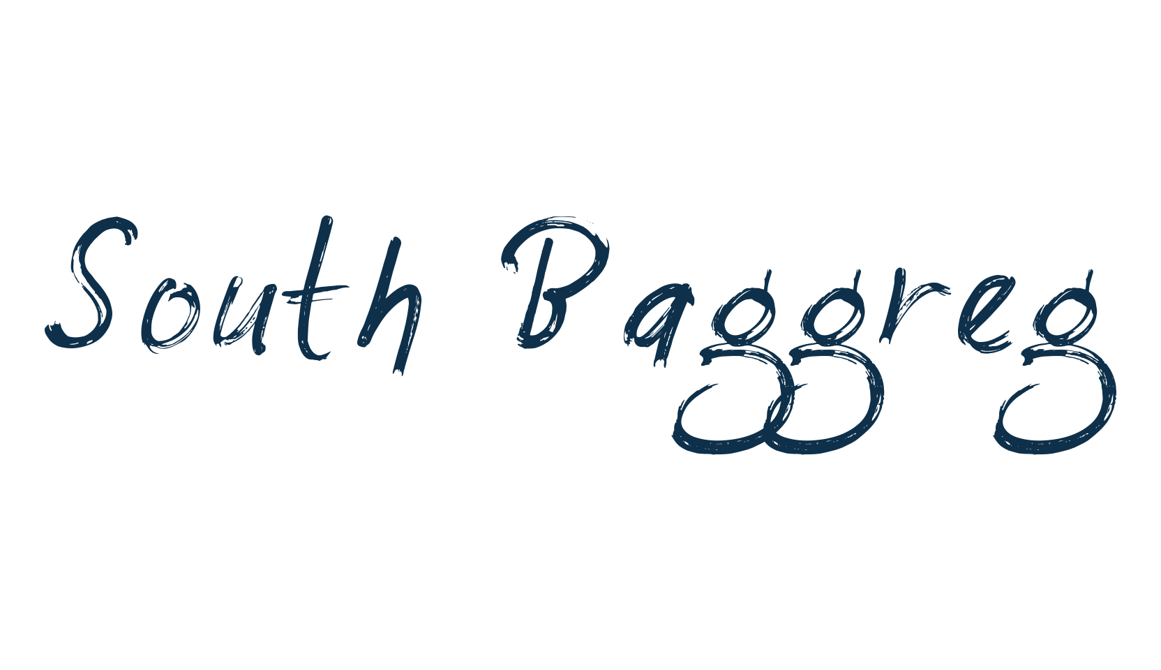 South Baggreg, script brush fancy decorative calligraphy font preview