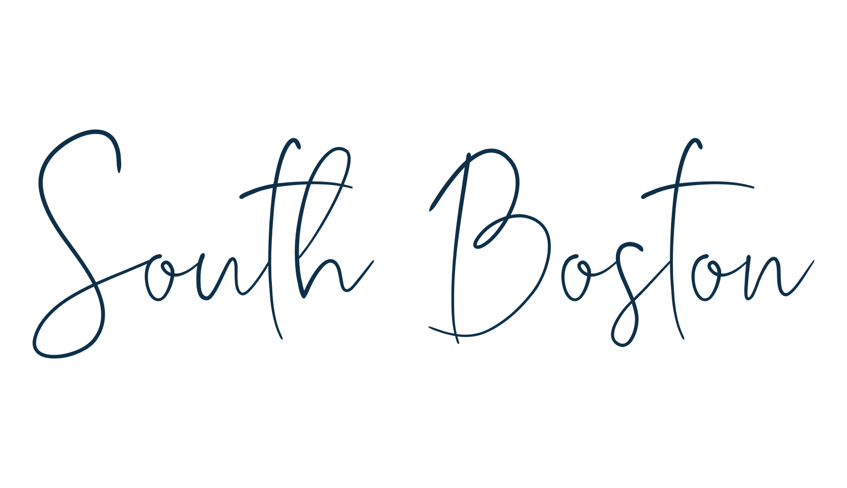 South Boston, script handwritten fancy decorative calligraphy font preview