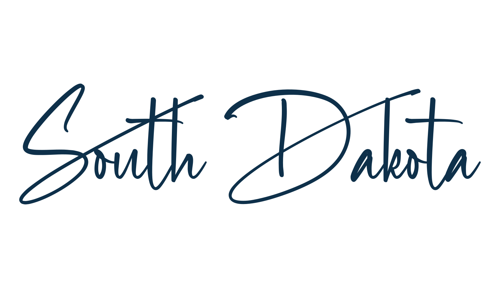 South Dakota, script handwritten fancy decorative calligraphy font preview