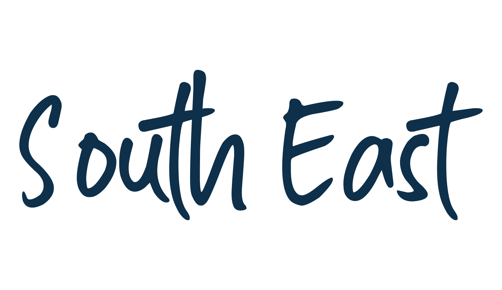 South East, script brush fancy decorative calligraphy font preview