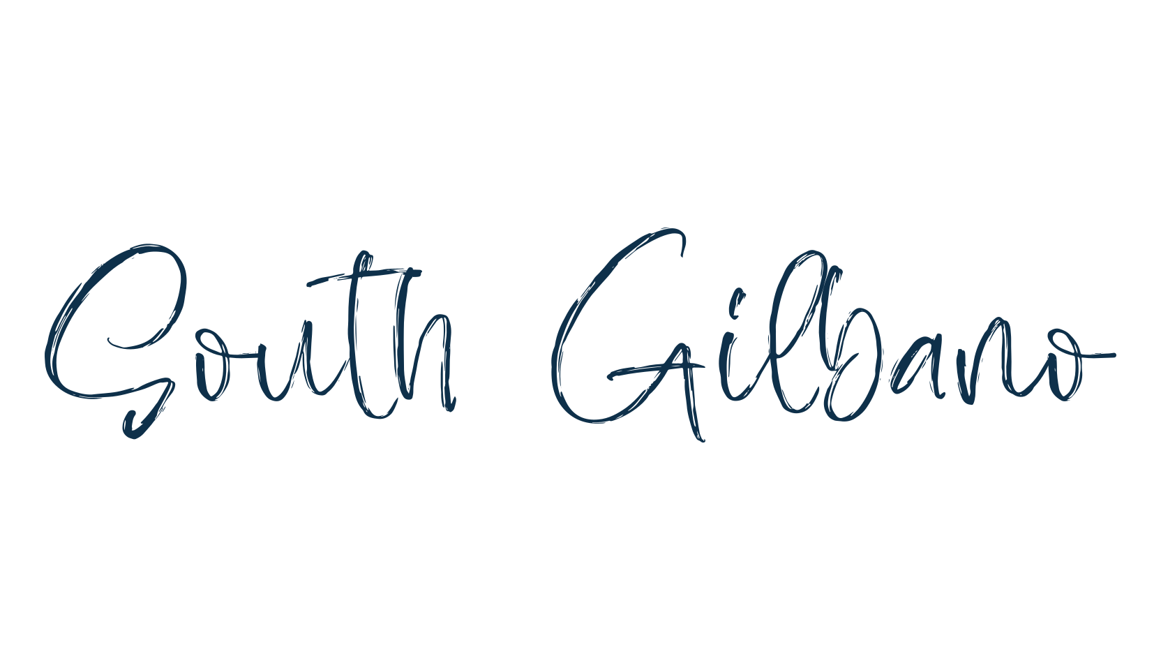 South Gilbano, script brush fancy decorative calligraphy font preview