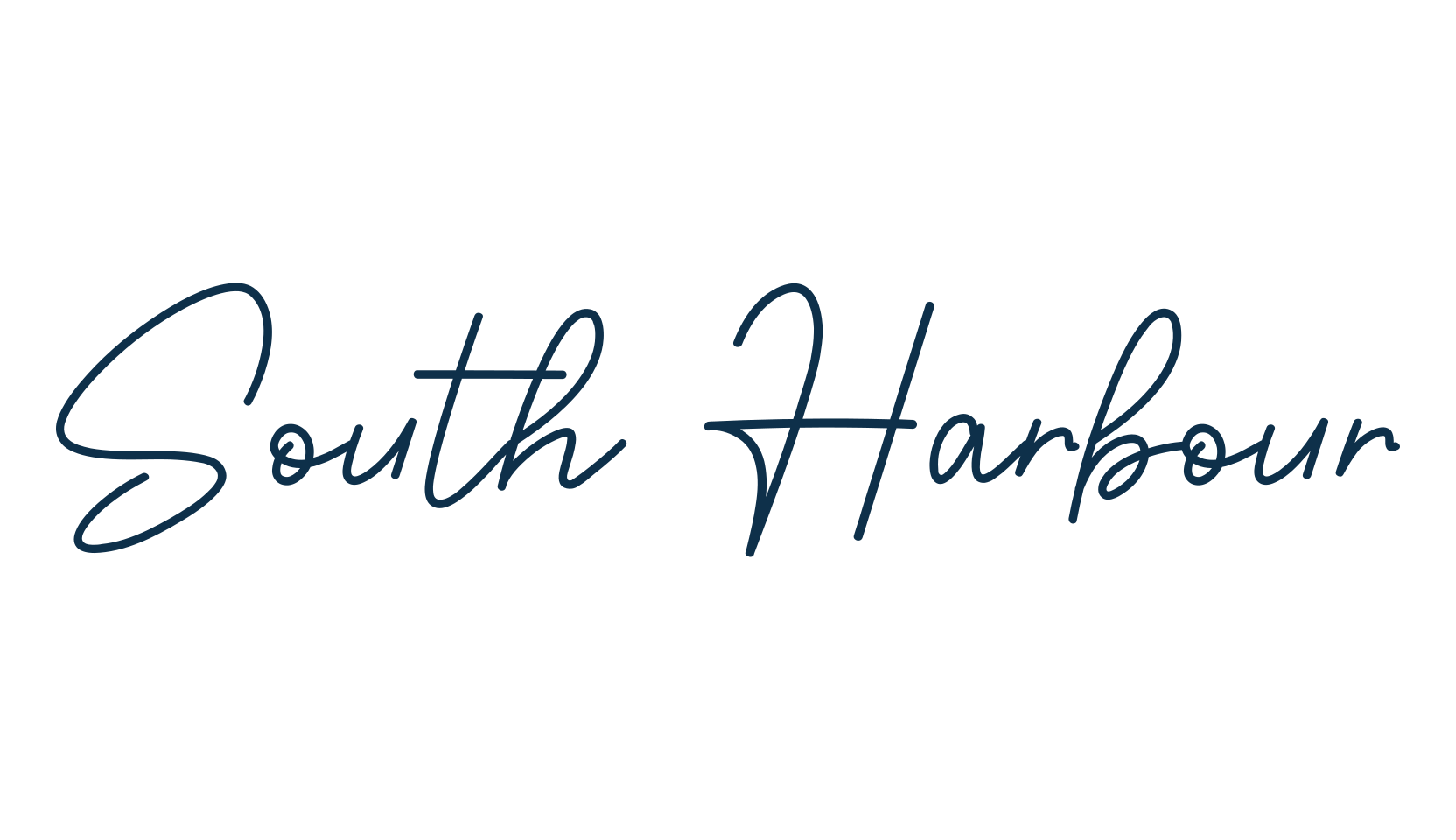 South Harbour, script handwritten fancy decorative calligraphy font preview