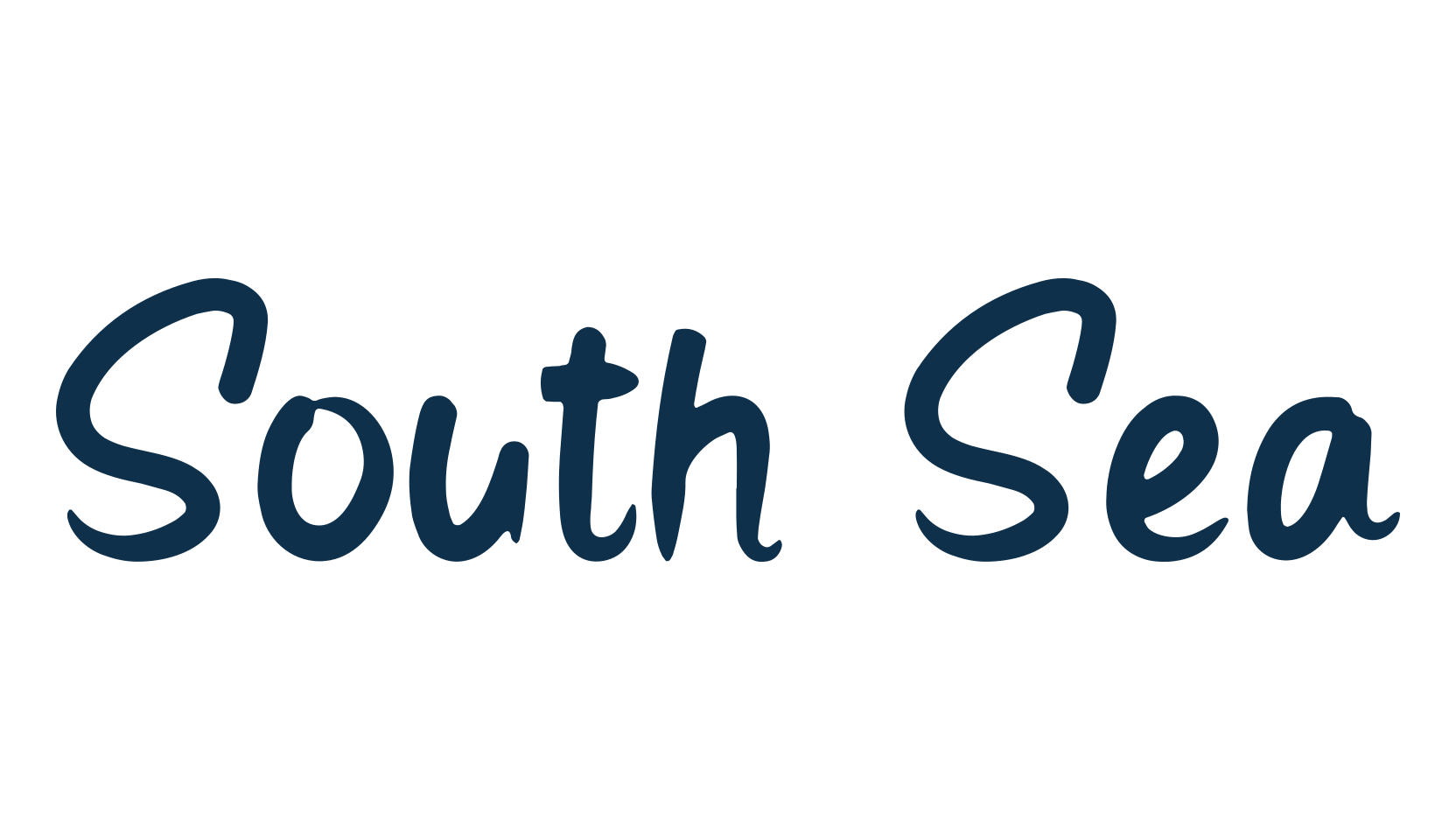 South Sea, handwriting font preview