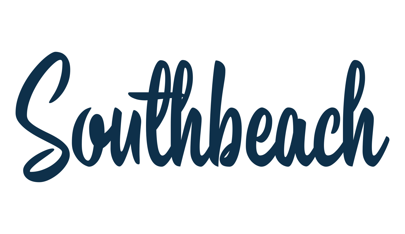 Southbeach, script brush fancy decorative calligraphy font preview