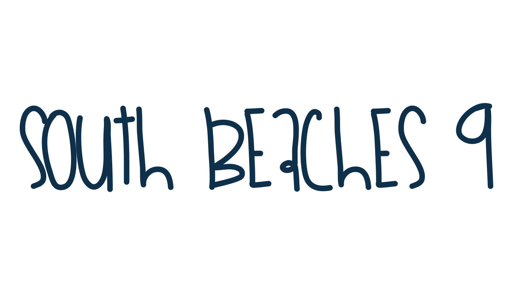South Beaches 9, handwriting font preview