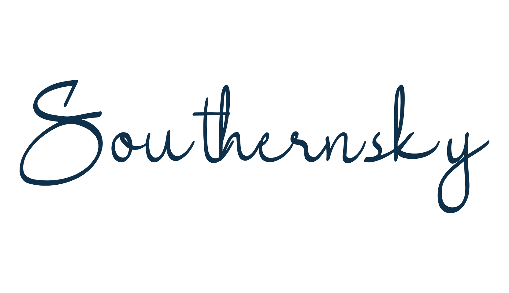 Southernsky, script handwritten fancy decorative calligraphy font preview