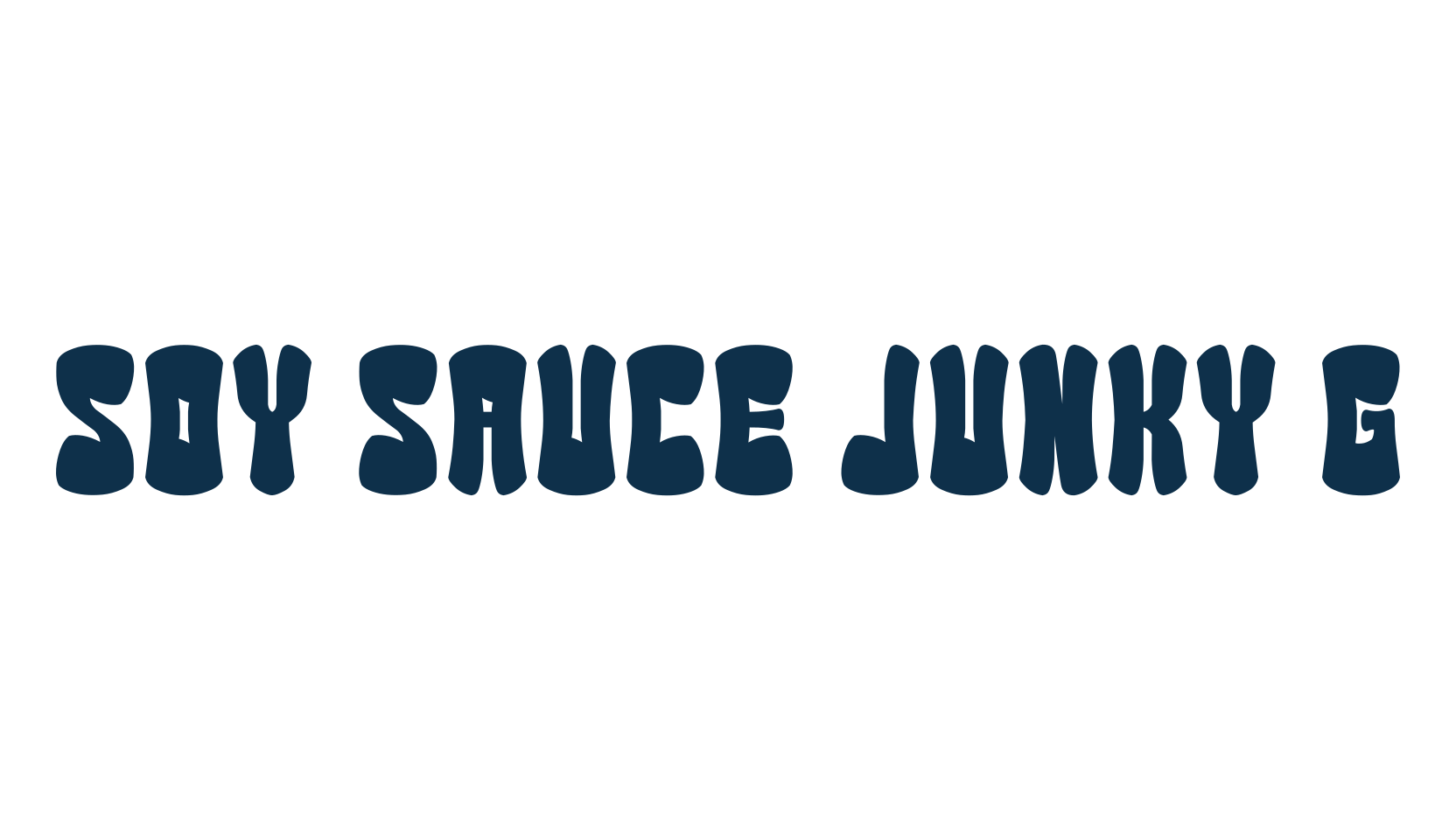 Soy Sauce Junky G, fancy groovy decorative font preview
