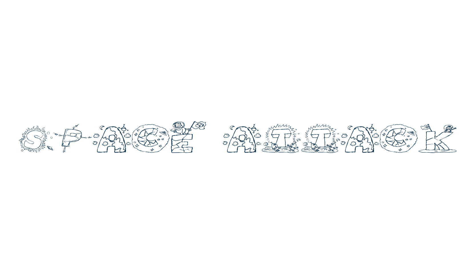 Space Attack, decorative font preview