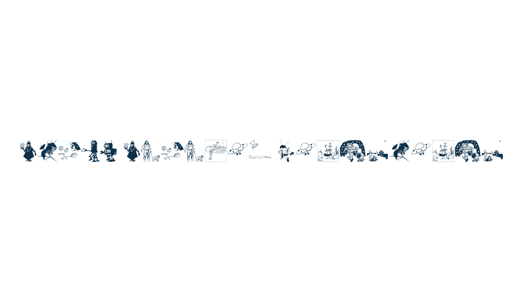 Space Station Hokuspokus, fancy decorative font preview