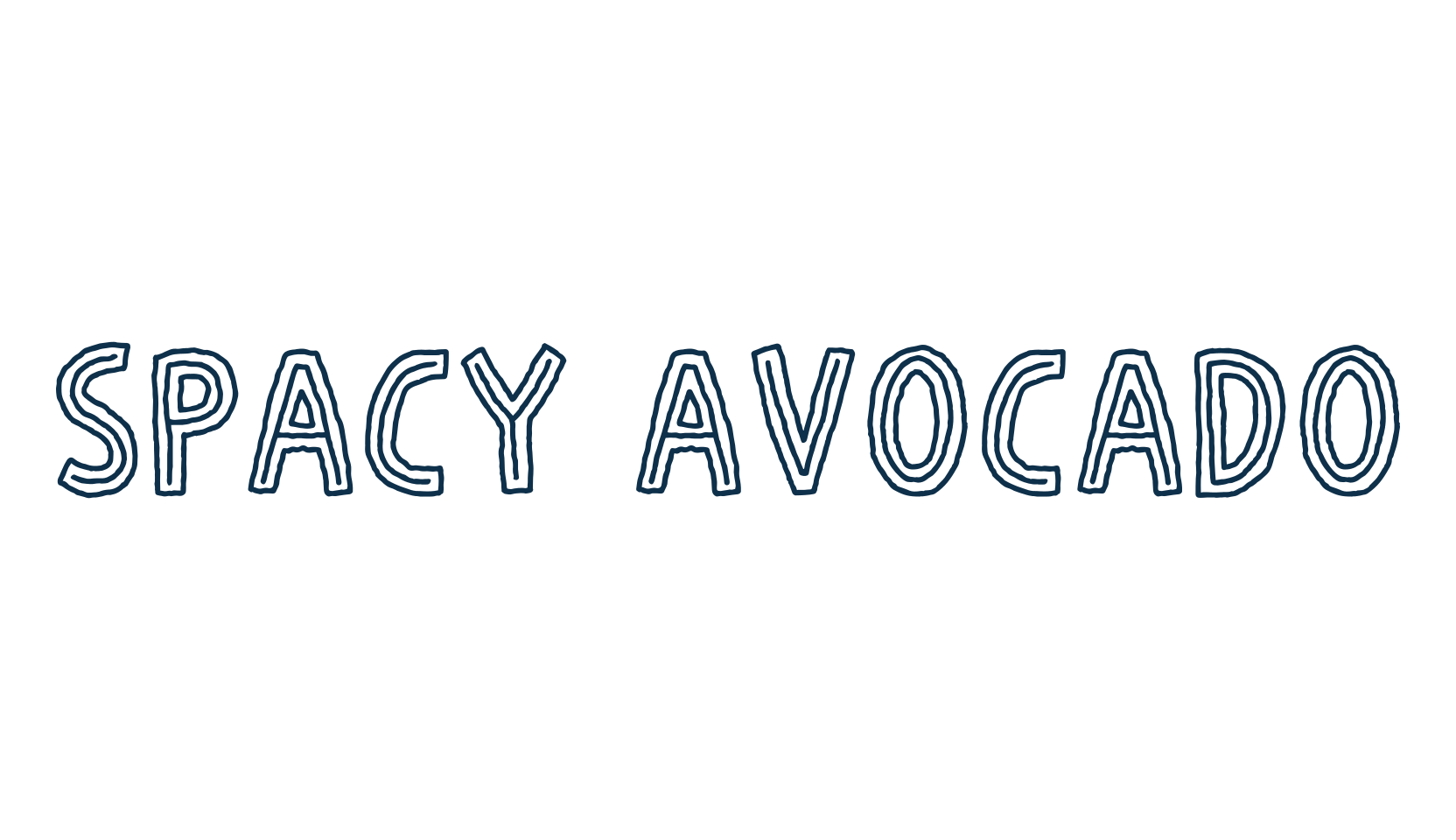 Spacy Avocado, fancy cartoon decorative font preview