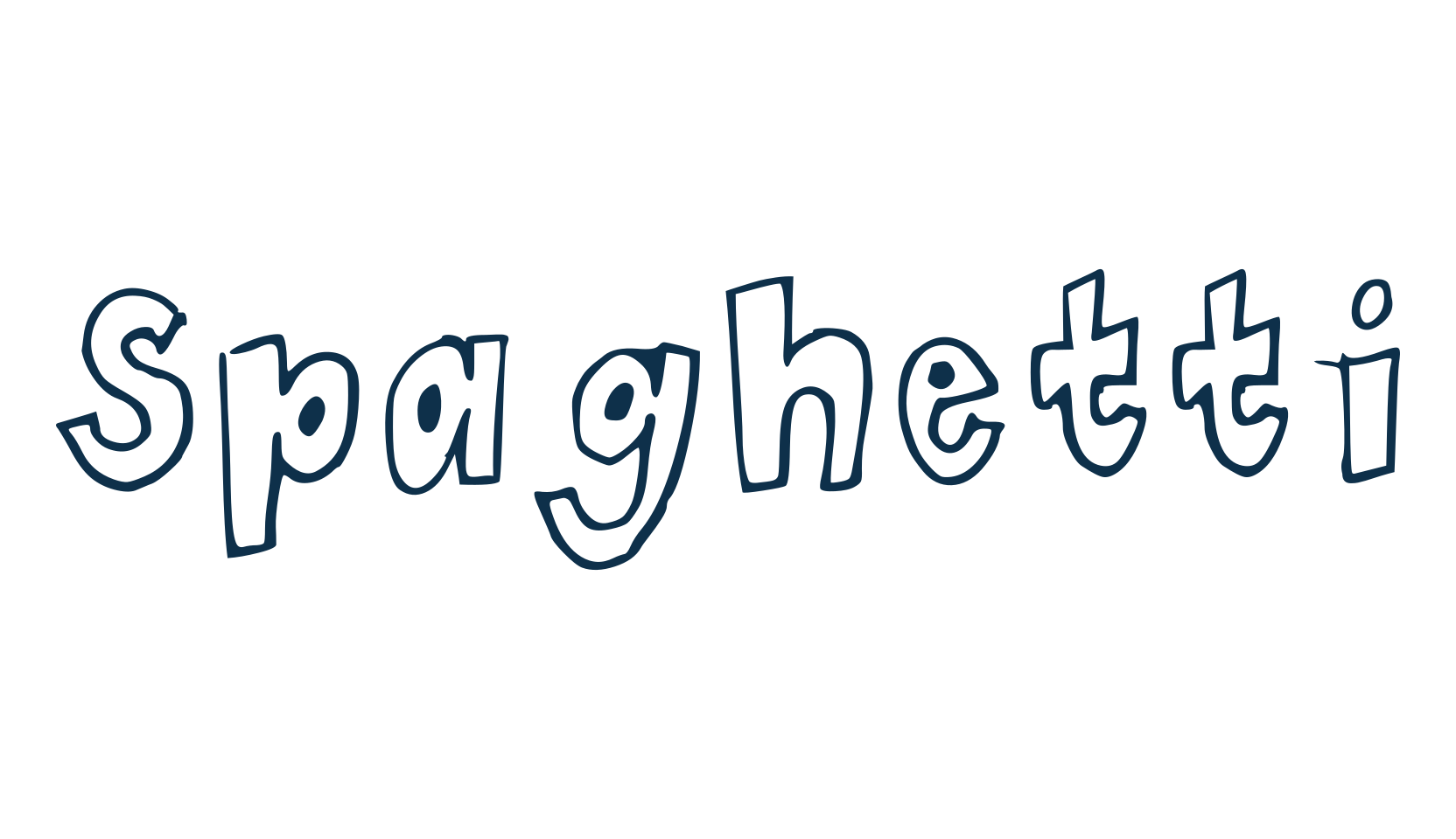 Spaghetti, fancy cartoon decorative font preview