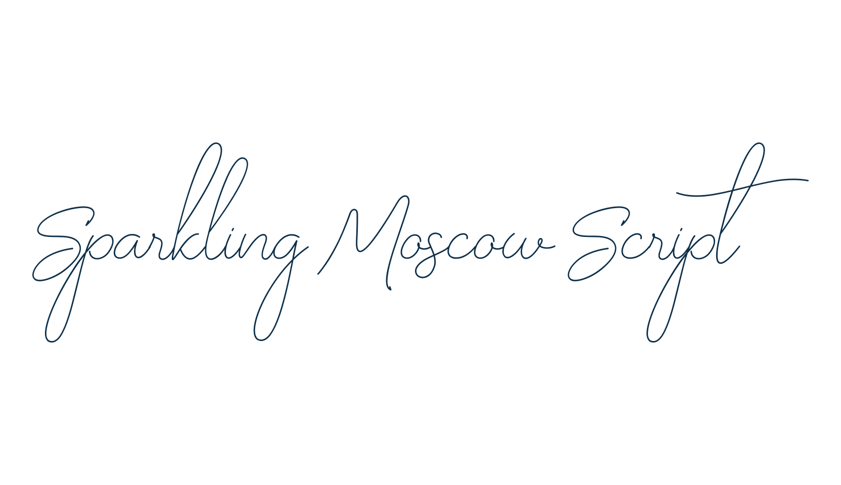 Sparkling Moscow Script, script handwritten fancy decorative calligraphy font preview