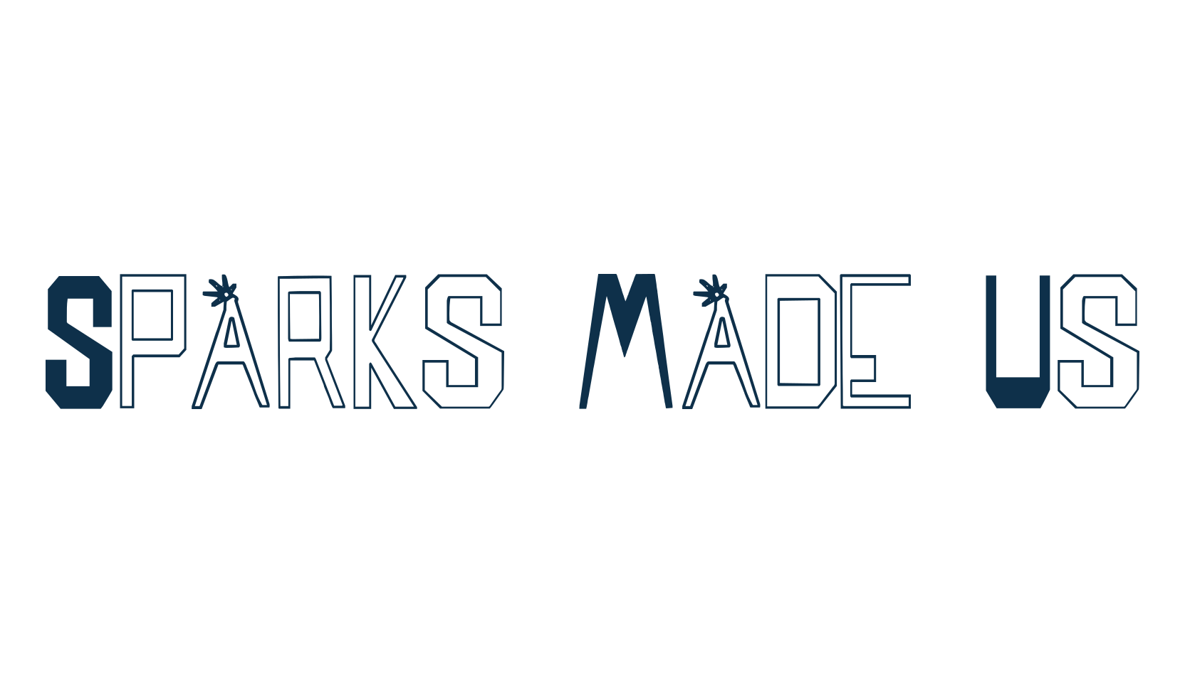 Sparks Made Us, fancy distorted decorative font preview
