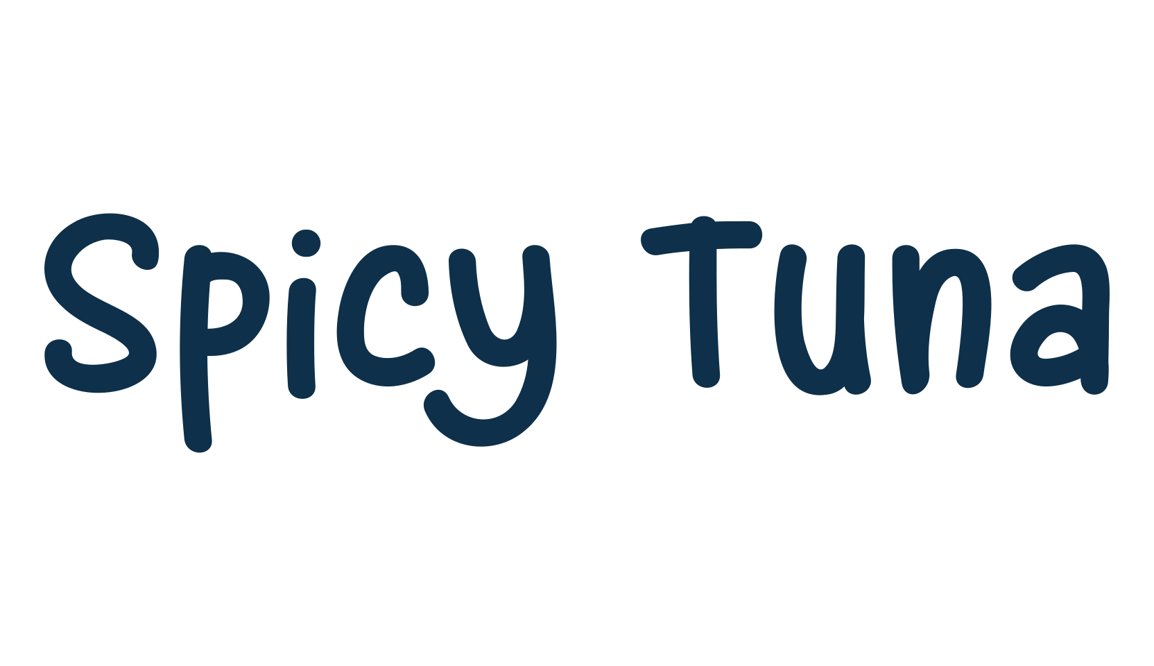 Spicy Tuna, handwriting font preview