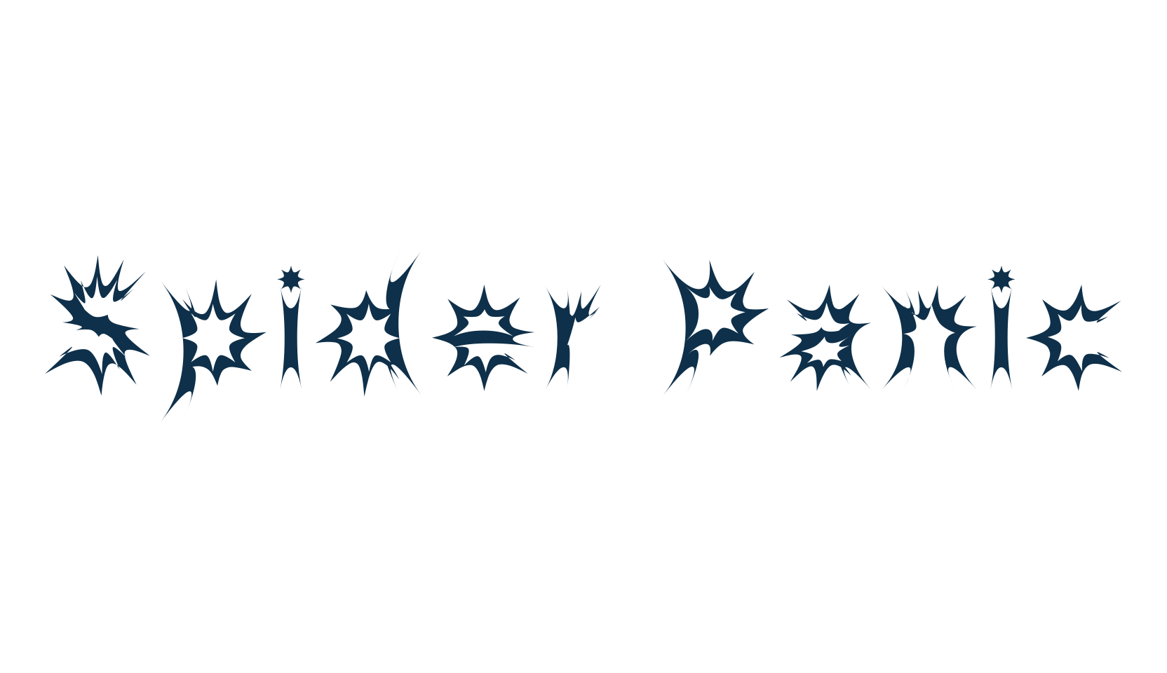 Spider Panic, gothic modern font preview