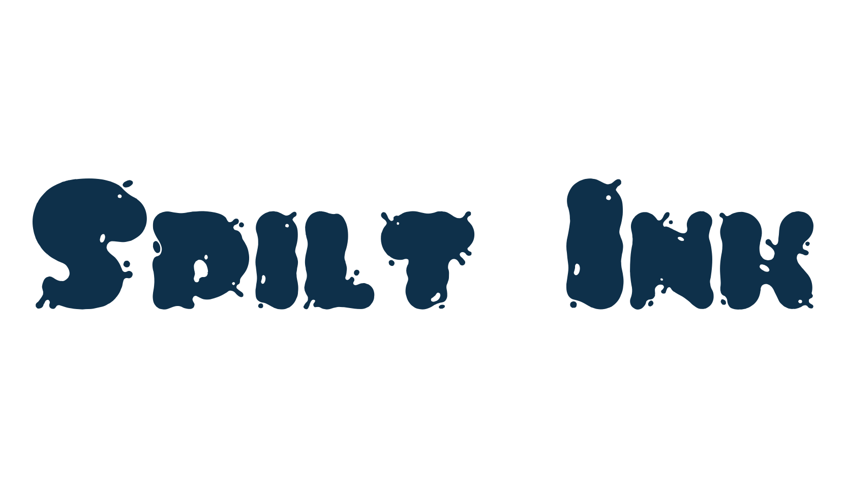 Spilt Ink, cartoon font preview