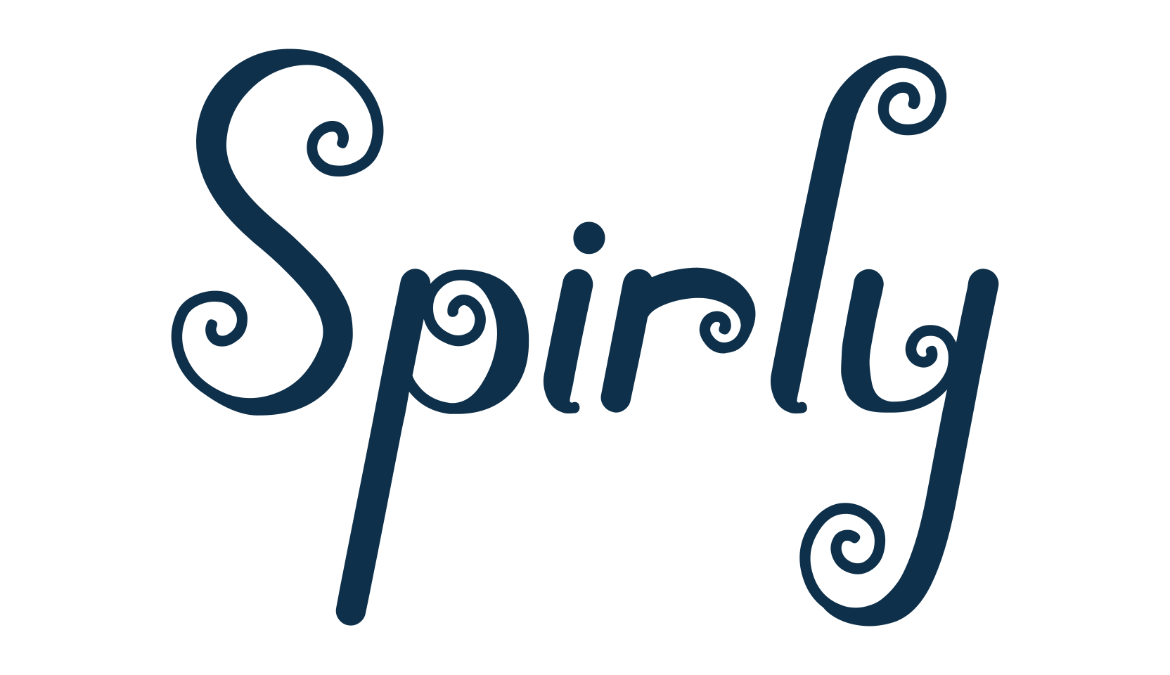 Spirly, curly font preview
