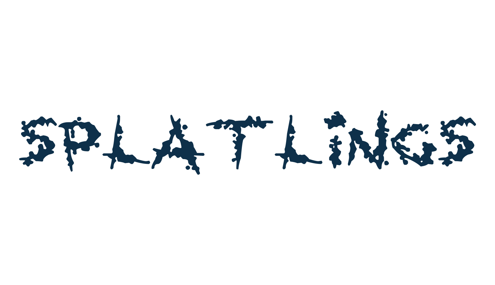 Splatlings, script trash fancy decorative calligraphy font preview