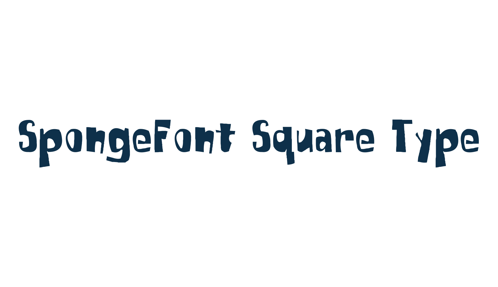 SpongeFont Square Type, cartoon font preview